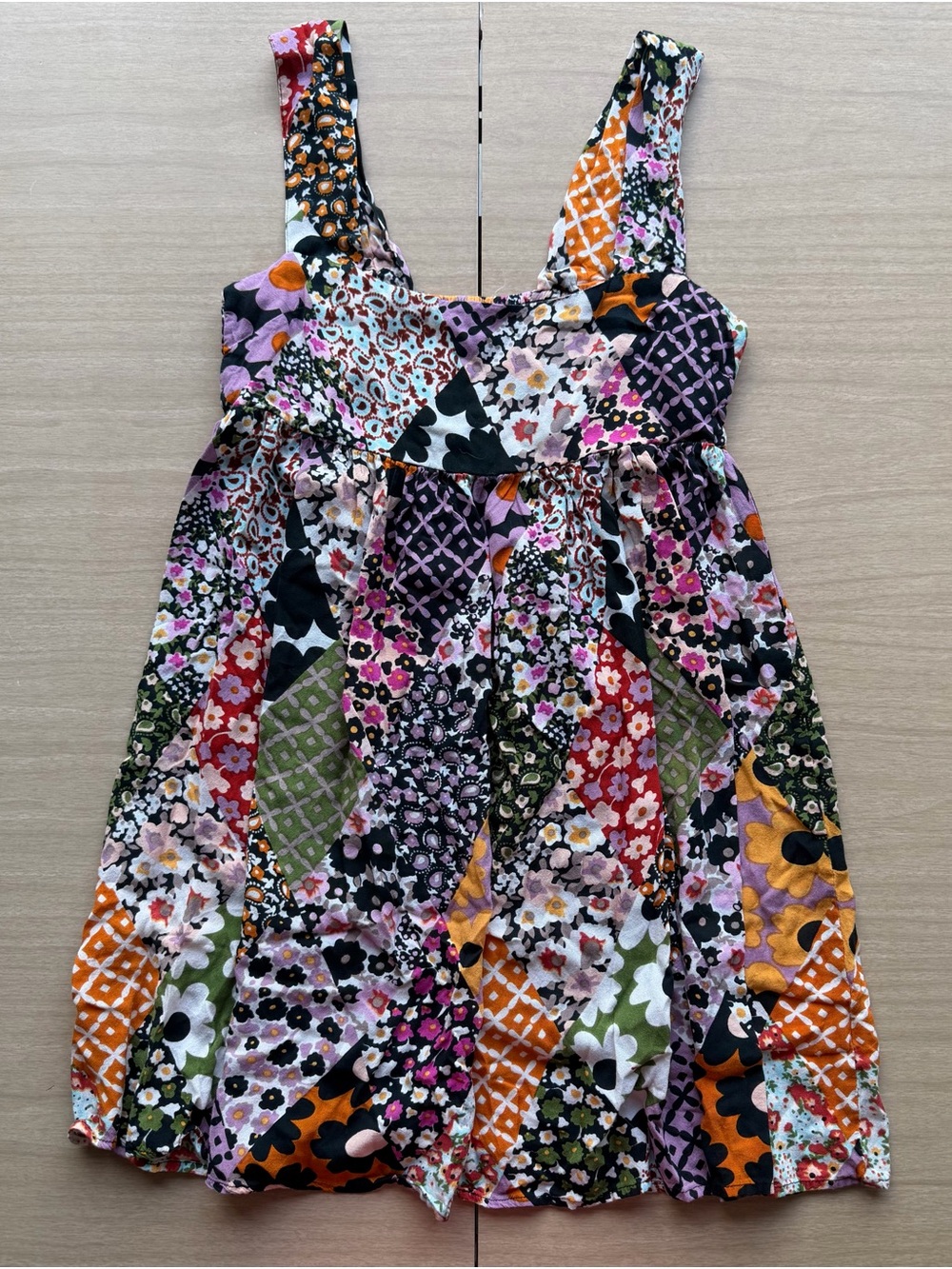 NATURAL LIFE Women’s Multicolor Patchwork Floral Mini Sundress XS